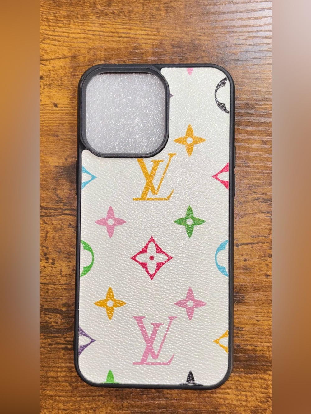 🔥15 Pro Max luxury black and White Multicolor Monogram iPhone Case🔥
